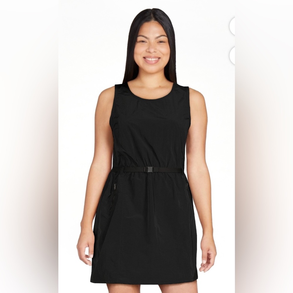 Avia Sleeveless Nylon Dress. Belted. Lightweight Women’s Sz-M 8/10 Black EUC